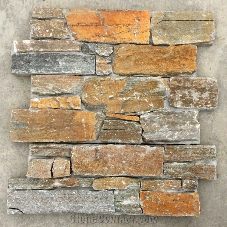 Smc-Cc160 China Natural S1120 Rusty Slate Cement Stone Panel/ Cement Culture Stone/ Cement Stone Wall Cladding/Ledge Stone/ Stone Veneer for Decoration