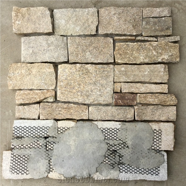 Smc-Cc173 China Sesame Granite Cement Cultured Stone / Ledge Stone Veneer/ Stacked Stone Wall Cladding