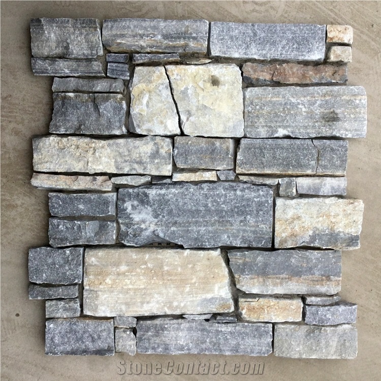 Smc-Cc178 Rectangle Nature Cultured Stone Panel,Wall Stone Veneer,Ledge Stone Veneer,Stacked Stone Wall Cladding, Ledge Stone Corner,Cement Cultured Stone Wall Panel