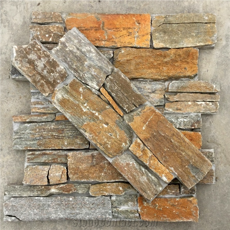 Smc-Cc181 Hebei Rusty Quartzite Cement Culture Stone/Z Cladding/Stacked Stone/ Stone Veneers