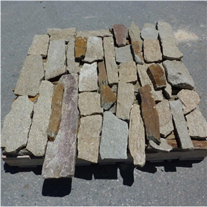 Smc-Fs072 China Sesame Yellow Loose Stone /Granite Fieldstone/Loose Strip Stone Veneer/Natural Granite Stacked Stone/ Wall Cladding/Random Loose Cultured Stone Wall Stone