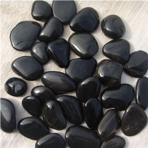 Smc-Pb022 5-8cm Black Polished a Grade Cobbl & Pebble Stone/Riverstone/Landscaping Stone/Walking Stone
