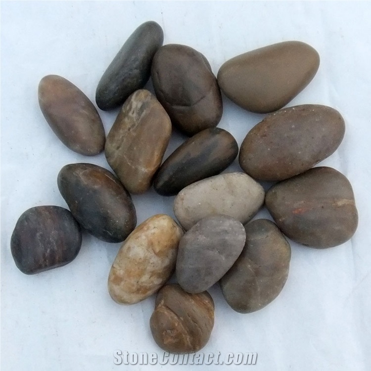 Smc-Pm011 Mixed Color Polished a Grade 2-3cm Natural Cobble &Pebble Stone/Riverstone/Landscaping Stone/Walking Stone