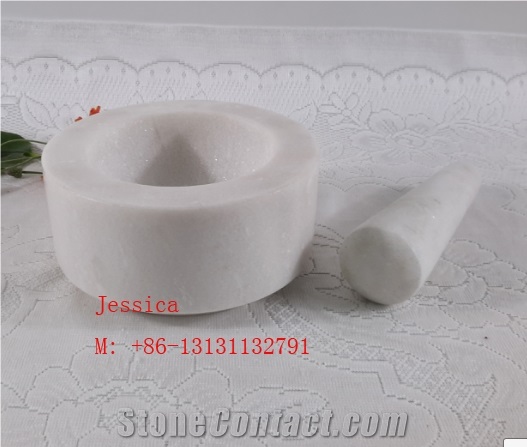 White Marble Mortar and Pestle