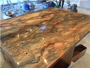 Fusion Quartzite Kitchen Perimeter Top and Island Countertop