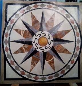 Marble Inlay Waterjet Medallions