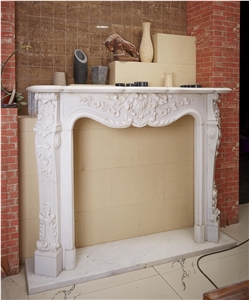 Beige Marble Fireplace/Beige Marble Fireplace