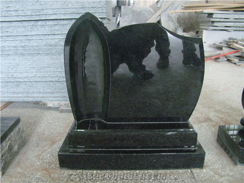 China Black Granite Polish Tombstone / Monument