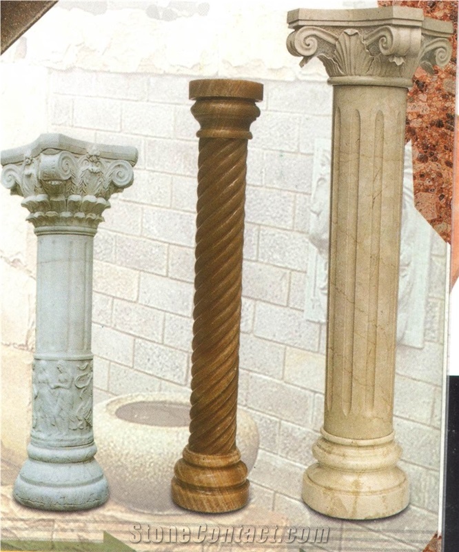 China Grey Granite Sculptured Roman Architectual Column