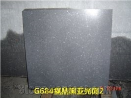 G684 China Black Galaxy Pearl Basalt Fuding Black Basalt Honed Tile & Slab