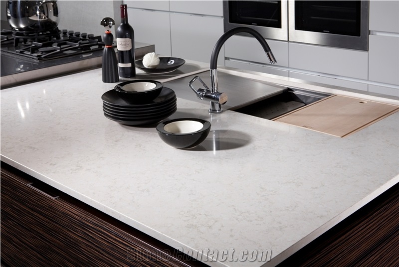 Hanstone Quartz Kitchen Countertops, White Stone Vanity Tops