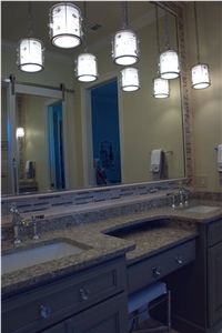 Granite Master Bathroom Vanity Top, Beige Granite Bath Tops