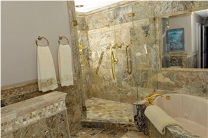Scabas Travertine Bathroom Decoration, Multicolor Travertine Bath Flooring, Walling Tiles