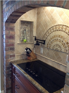 Yellow Granite Kitchen Renovation, Tabletops, Wall