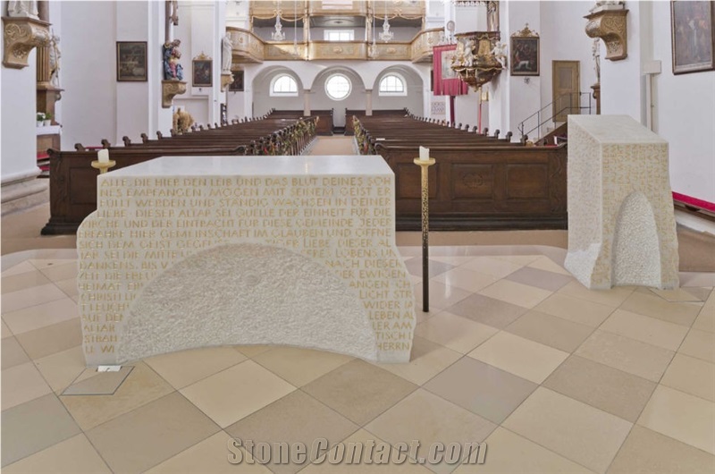 Pure White Marble Church Altar Project