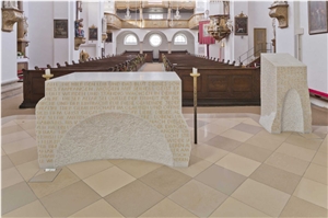 Pure White Marble Church Altar Project