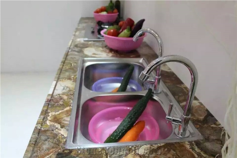 Semi Precious Stone Colorful Kitchen Countertop Kitchen Bar Top
