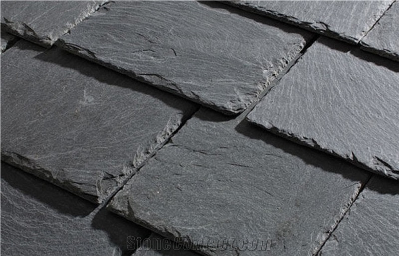 Black Slate Roof Tiles From Lithuania, Tile Slate Roof