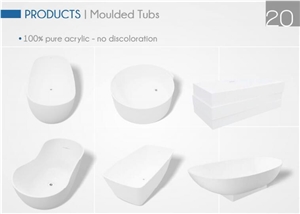 100% Pure Acrylic Solid Surface Discoloration Moulded Bathtub