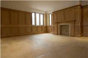 Aged Lincolnshire Limestone Floor Opus Pattern, Beige Limestone Tiles & Slabs, Flooring Tiles
