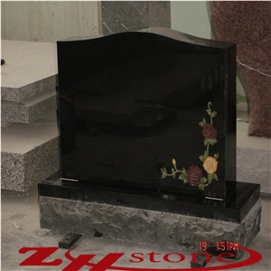 Absolute Black China,Nero Assoluto China Shanxi Black Single Cross Tombstones & Monuments Western Style , Headstones