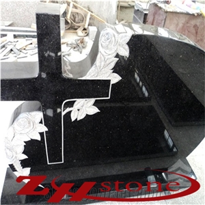 Nero Star Galaxi, Black Galaxy Granite Tombstone&Monument Design , Single Heart&Cross Tombstones and Monuments