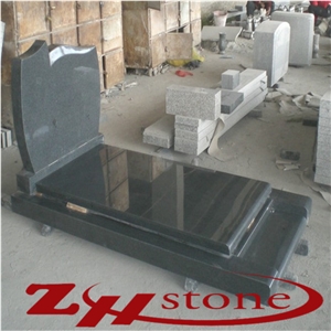 Padang Dark ,China Impala Black Granite G654 Polished Western Style Tombstones&Monuments, Cross Tombstone ,Single Monument Design