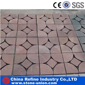 Yellow Slate Crazy Paving Stone for Sale , Slate Exterior Paving Flagstone,Flagstone Walkway Pavers,Flagstone Road Paving