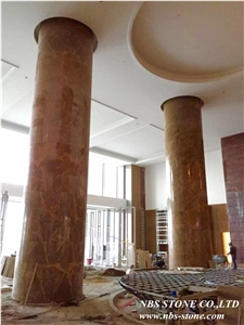 Gold Net Marble Column, China High-End Yellow Marble