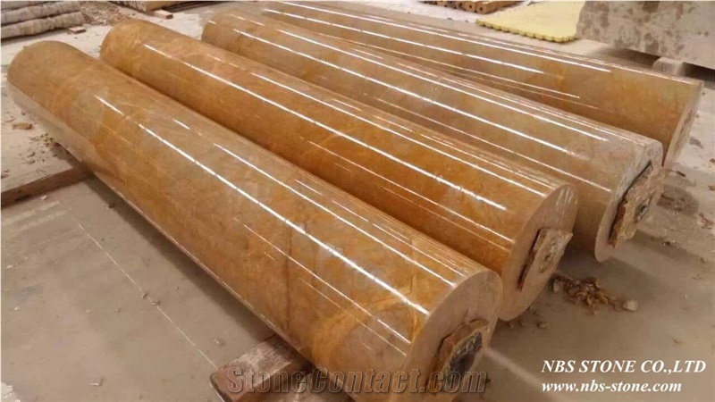 Gold Net Marble Column, China High-End Yellow Marble