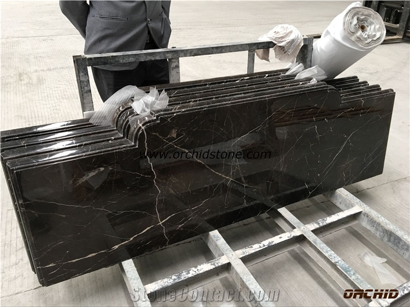 Chinese Saint Laurent Brown Marble Table Top Kitchen Countertop