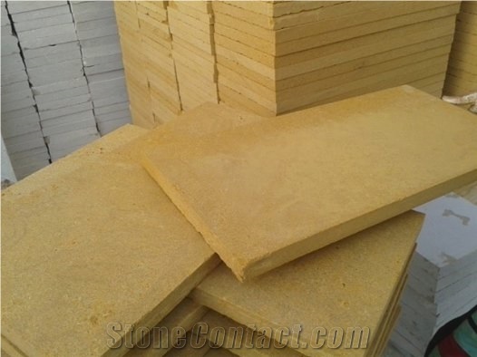 Yellow Sandstone Slabs & Tiles, Flooring Tiles, Walling Tiles