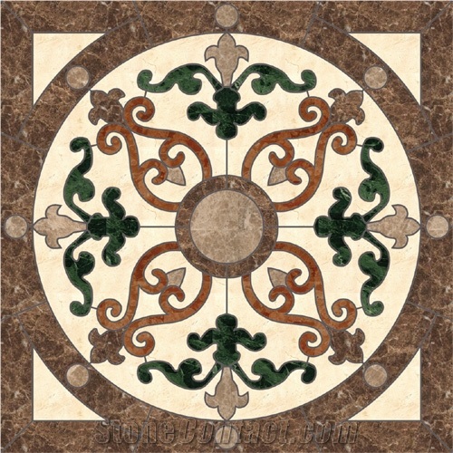 Stone Mixed Marble Water Jet Medallion and Tiles