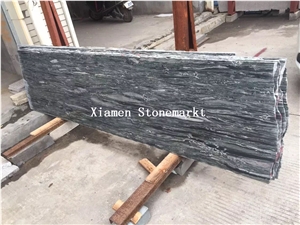 China Ocean Green Granite Walling Tiles & Slabs / Green Wave Granite Tiles & Slabs