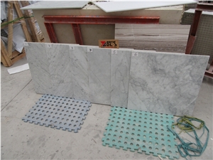 Bianco Carrara White Laminated Marble Ceramic Tile,Marble Surface with Ceramic Back