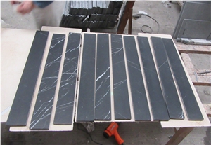 Chinese Nero Marquina Marble Tile,Black Marble with White Veins for Interior Decoration