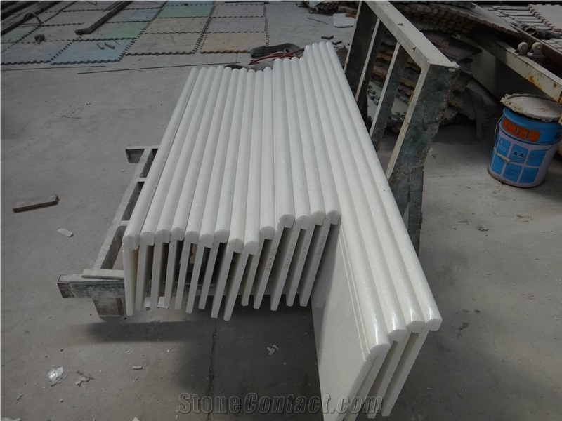 Crystal White Marble, Pure White Marble Anti-Slip Line Steps & Stairs Price