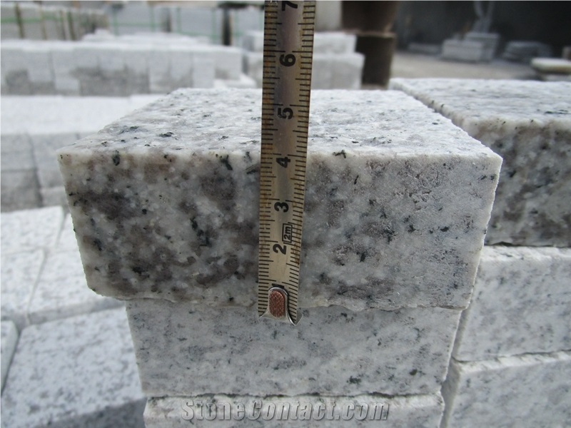 Flamed Surface China G655 Granite Cubestone, G655 Paving Stone, G655 Cobble Stone