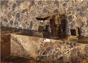 Dark Emperador Marble Vanity Counter Tops, Brown Marble Bath Tops, Countertops