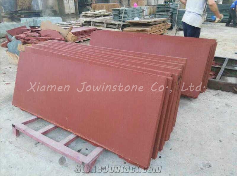 Highly Polished/Honed Chinese Red Sandstone, Slabs,Tiles and Special Shapes