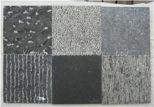 Honed/Bush-Hammered Chinese Black Limestone Tile & Slab, China Black Limestone