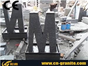 China Black Basalt Stone Garden Fountains Wall Mounted Fountains Black Stone Special Design Water Fountains