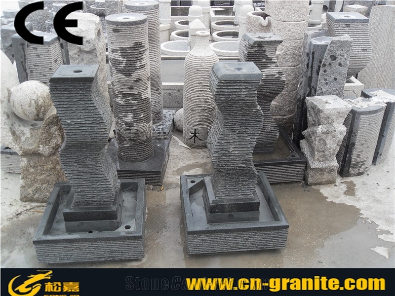 China Black Basalt Stone Water Feature Fountain Nice Design Indoor Water Fountain Rough Fountains Horse Fountain