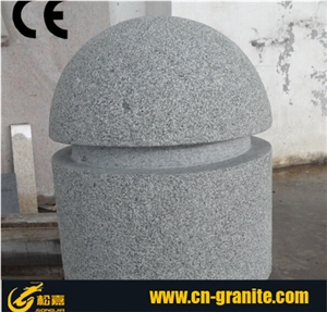China Black Granite G654 Flamed Parking Stone Chinese Black Granite Parking Barriers Sesame Black Granite Car Parking Stone
