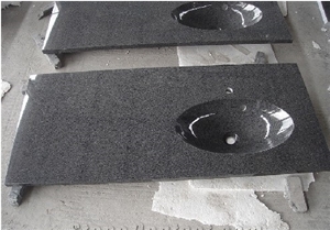 China Black Granite Vanity Countertops Chinese Polished Granite for Bathroom Countertops