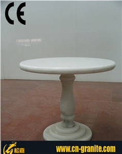 China Crystal White Marble Table,Chinese White Polished Marble Indoor Table Interior Furniture