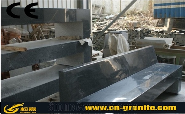 China Dark Grey Granite G654 Garden Bench Chinese Polished Outdoor Bench Park Bench