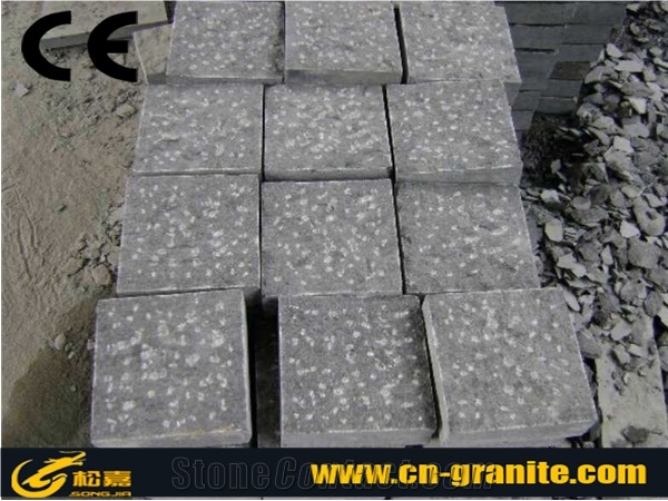 China Fuding Black G684 Basalt Cube Stone & Pavers,Pineapple Rough Picked Walkway Pavers