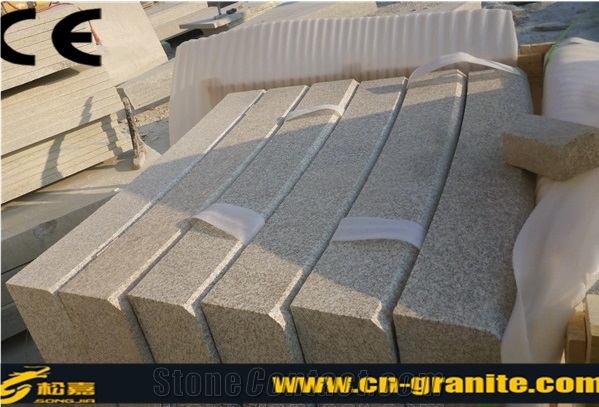 China Gold Granite Kerbstone Chinese Yellow Wall Cladding Yellow Curbstone Standard Kerbstone Sizes