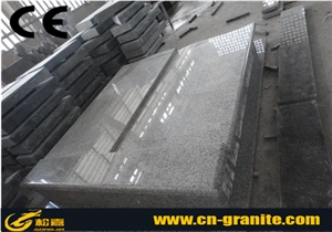 China Granite Grey G623 Polished Tombstones & Monuments, Poland Style Granite Family Monument, Double Tombstone